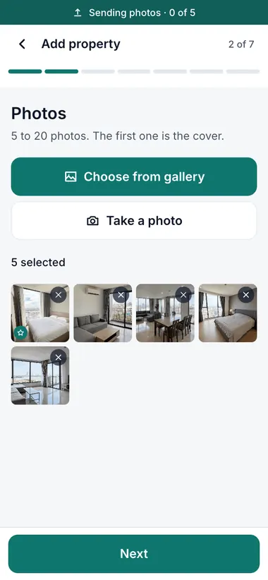 Add a property from its photos