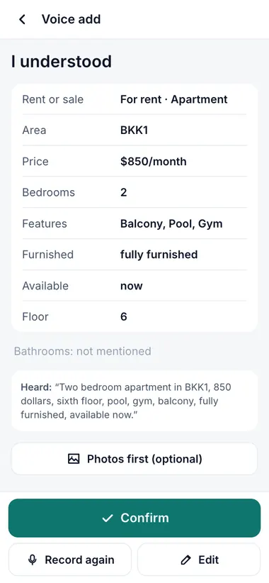 The app fills the form for you