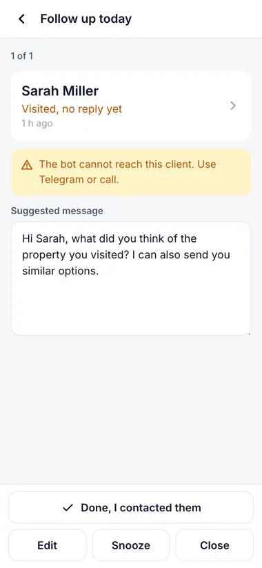 Follow-up suggested