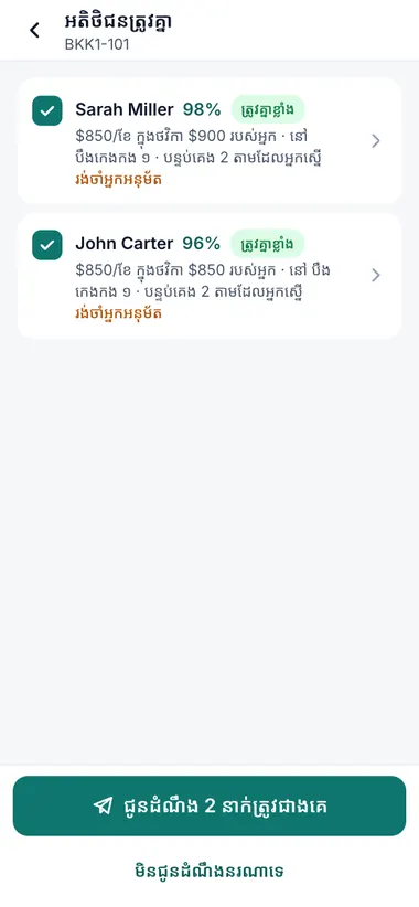 អតិថិជនត្រូវគ្នា