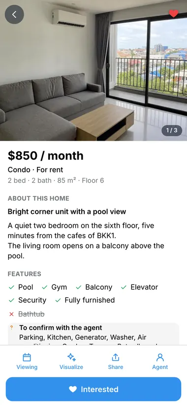 Price, rooms, size, floor